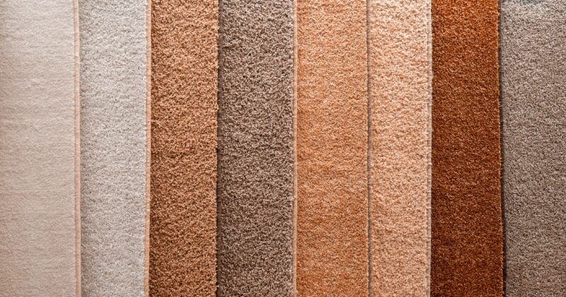 Different types of carpet samples.